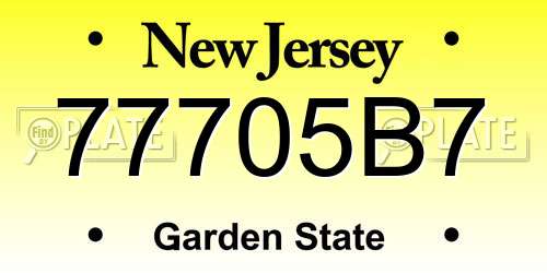 77705B7 New Jersey License Plate