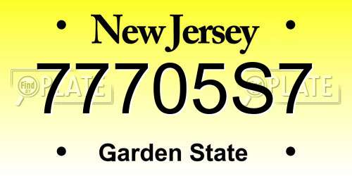 77705S7 New Jersey License Plate