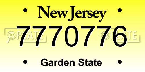 7770776 New Jersey License Plate