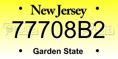 77708B2 New Jersey License Plate
