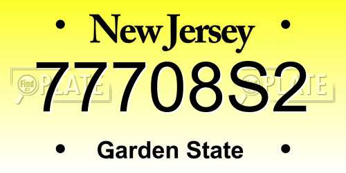 77708S2 New Jersey License Plate