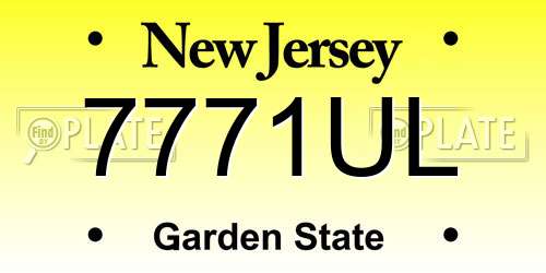 7771UL New Jersey License Plate