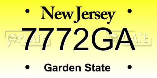 7772GA New Jersey License Plate