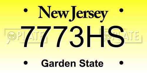7773HS New Jersey License Plate