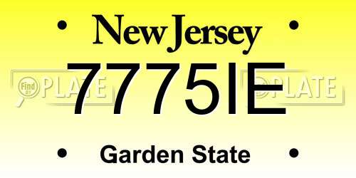 7775IE New Jersey License Plate
