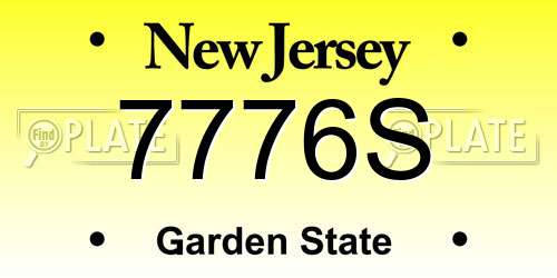 7776S New Jersey License Plate