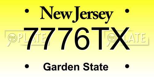 7776TX New Jersey License Plate