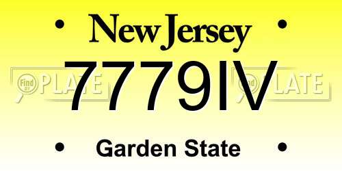 7779IV New Jersey License Plate