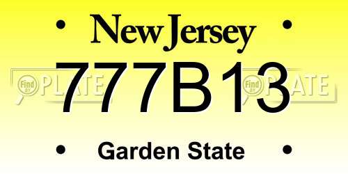 777B13 New Jersey License Plate