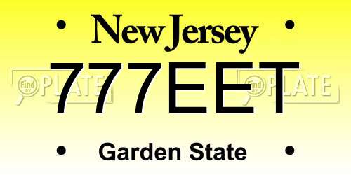 777EET New Jersey License Plate