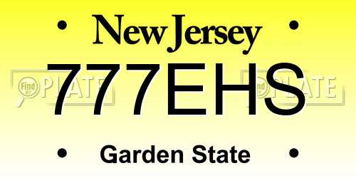 777EHS New Jersey License Plate