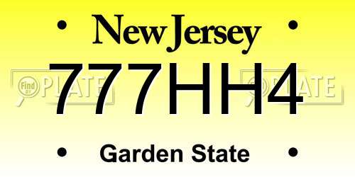 777HH4 New Jersey License Plate