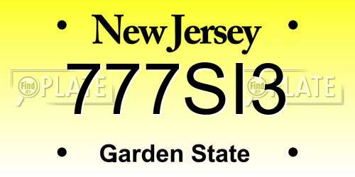 777SI3 New Jersey License Plate