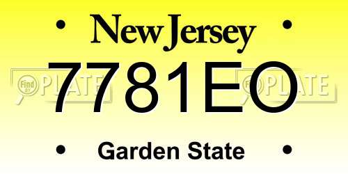 7781EO New Jersey License Plate