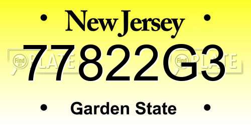 77822G3 New Jersey License Plate