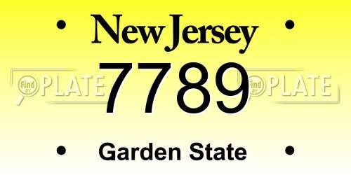 7789 New Jersey License Plate