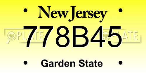 778B45 New Jersey License Plate