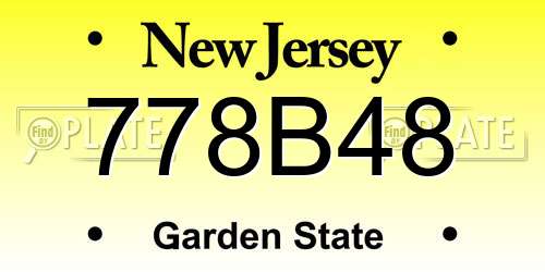 778B48 New Jersey License Plate