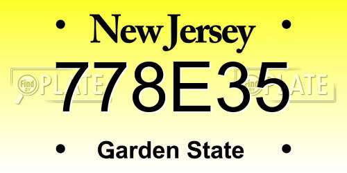 778E35 New Jersey License Plate