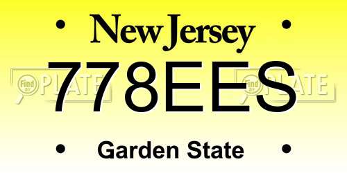 778EES New Jersey License Plate