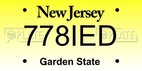 778IED New Jersey License Plate