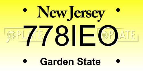 778IEO New Jersey License Plate