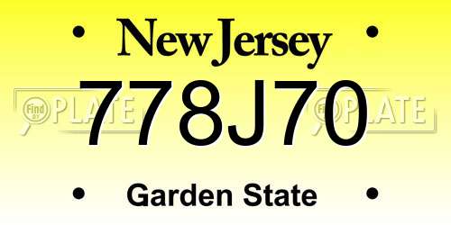 778J70 New Jersey License Plate