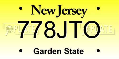 778JTO New Jersey License Plate