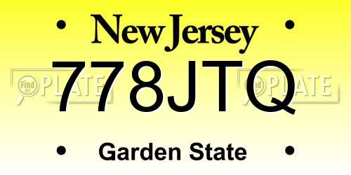 778JTQ New Jersey License Plate