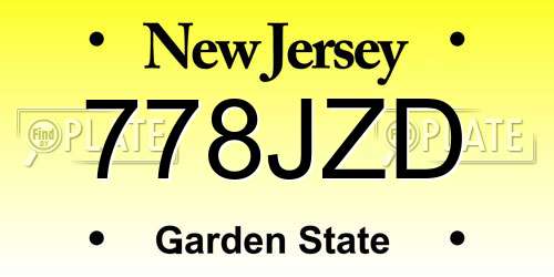 778JZD New Jersey License Plate