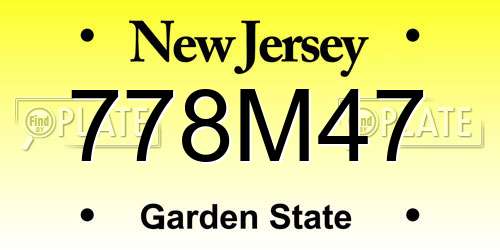 778M47 New Jersey License Plate