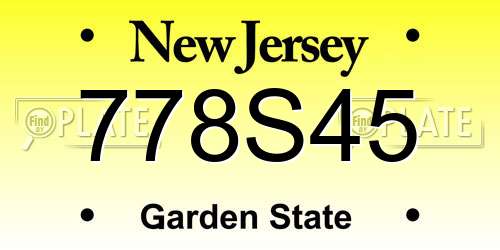 778S45 New Jersey License Plate