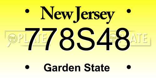 778S48 New Jersey License Plate