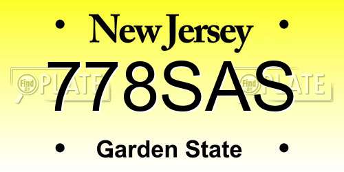 778SAS New Jersey License Plate