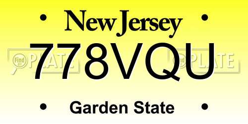 778VQU New Jersey License Plate