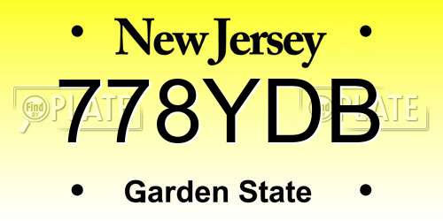 778YDB New Jersey License Plate