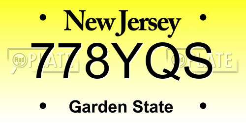 778YQS New Jersey License Plate