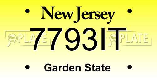 7793IT New Jersey License Plate