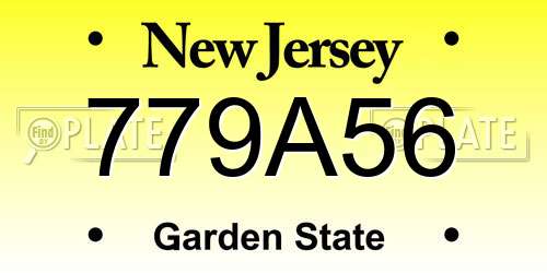 779A56 New Jersey License Plate