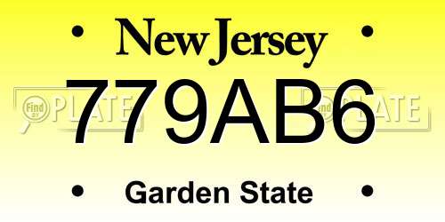 779AB6 New Jersey License Plate