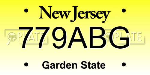 779ABG New Jersey License Plate