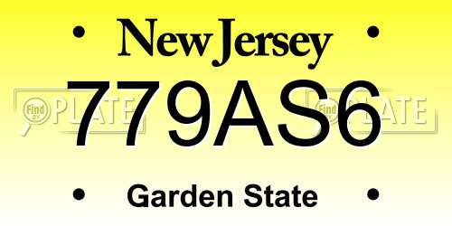 779AS6 New Jersey License Plate