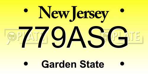 779ASG New Jersey License Plate
