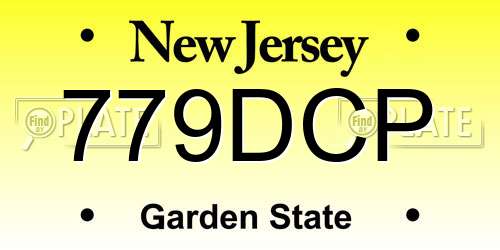 779DCP New Jersey License Plate