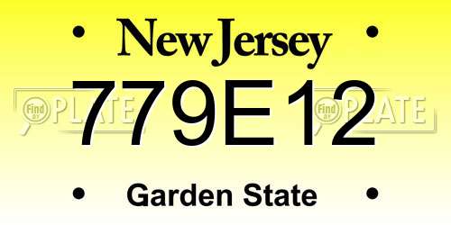 779E12 New Jersey License Plate