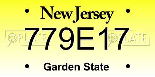 779E17 New Jersey License Plate