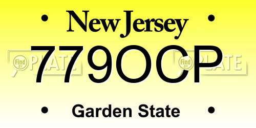779OCP New Jersey License Plate