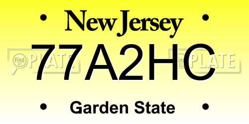 77A2HC New Jersey License Plate