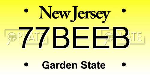 77BEEB New Jersey License Plate