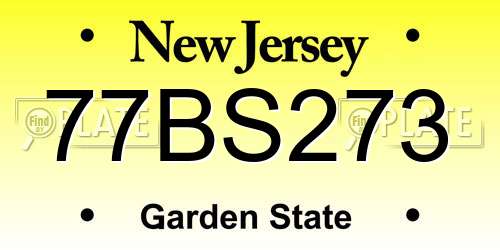 77BS273 New Jersey License Plate
